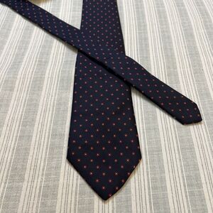 BROOKS BROTHERS Makers Blue Silk Tie geometric floral pattern #0193